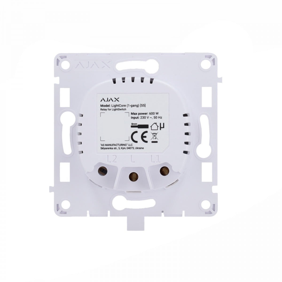 Ajax Systems 52136.142.NC LightCore (1-gang) - relais pour interrupteur a un seul gang