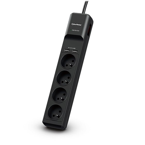 CyberPower P0420SUD0-FR parasurtenseur Noir 4 prise(s) CA 200 - 250 V 1,8 m