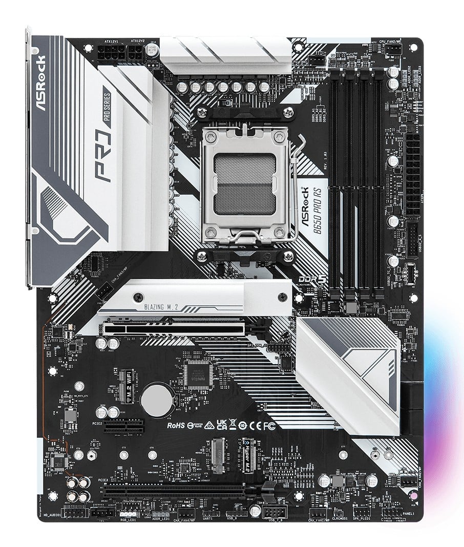 ASRock B650 PRO RS Carte mere ATX pour AMD Ryzen 7000 avec DDR5 et Ethernet 2.5 Gigabit