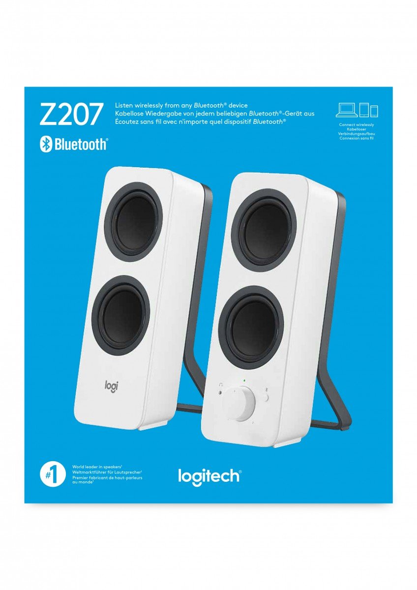 LOGITECH Z207 Speakers for PC 2.0-channel wireless Bluetooth 5 Watt Total white