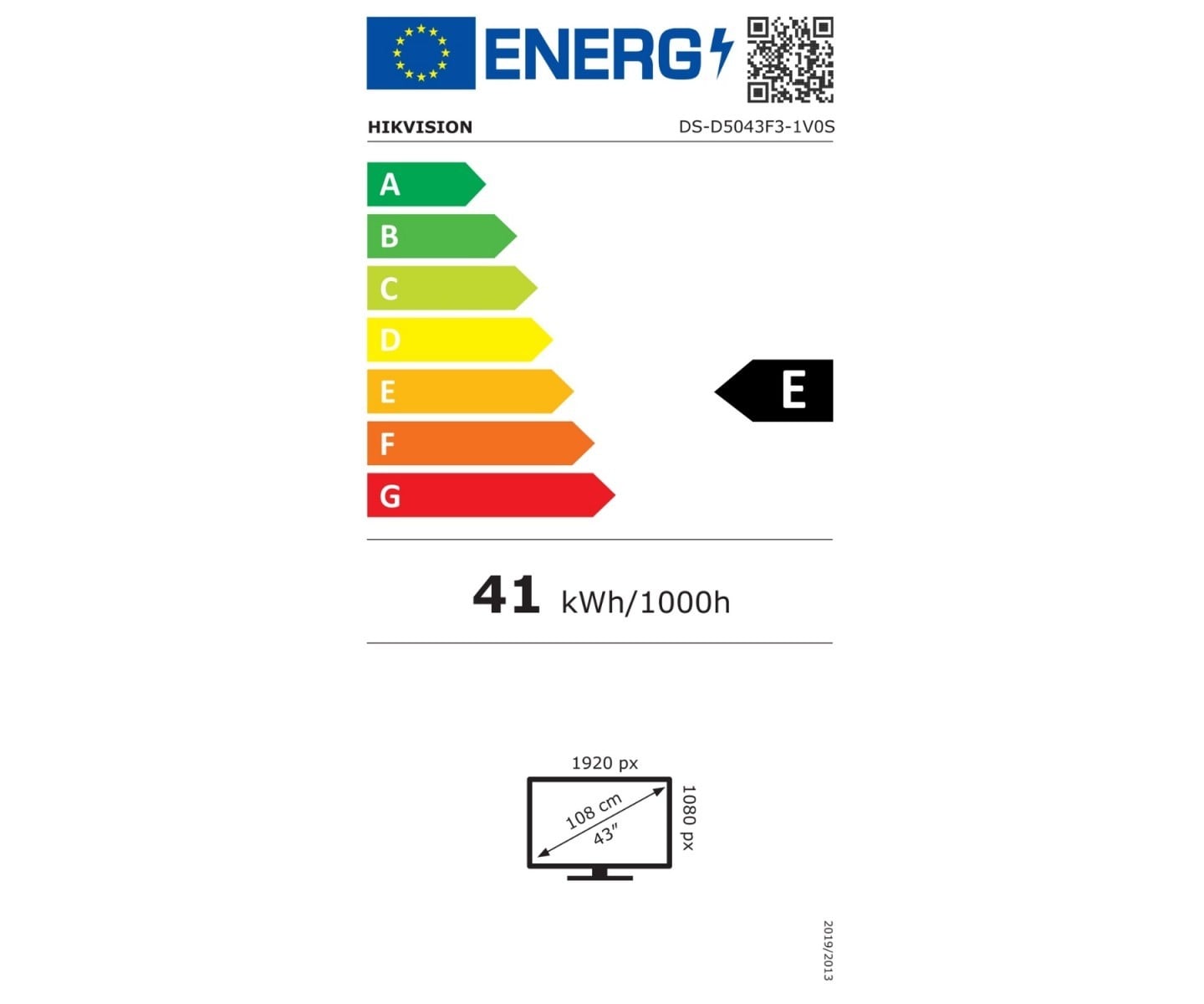 Moniteur Hikvision DS-D5043F3-1V0S