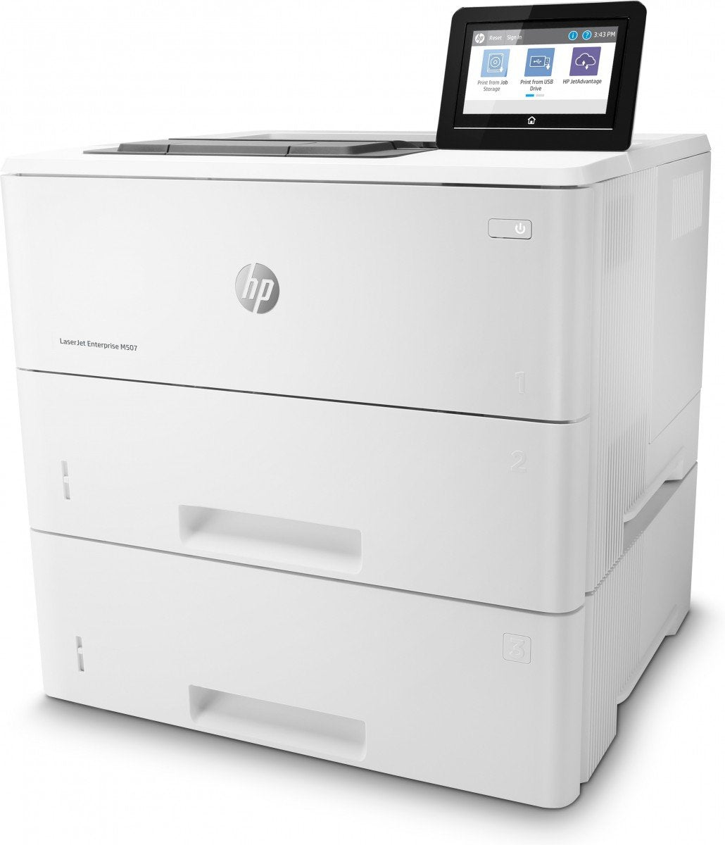 HP LaserJet Enterprise M507x Printer Mono Duplex laser A4 1200x1200dpi 43ppm 1200sheets USB LAN Wi-Fi Bluetooth LE