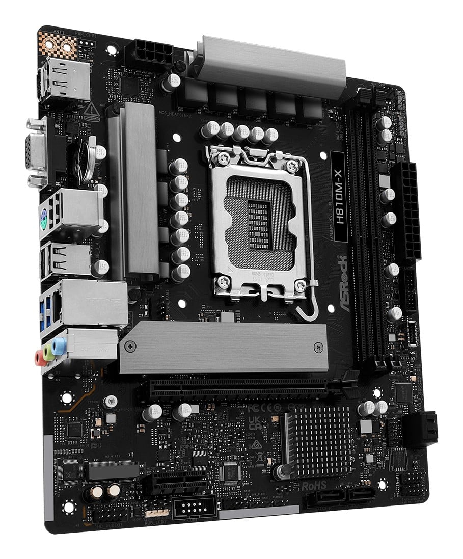 ASRock 90-MXBS4-A0UAYZ H810M-X Carte mere Micro ATX avec DDR5 et Ethernet 2,5 Gigabit
