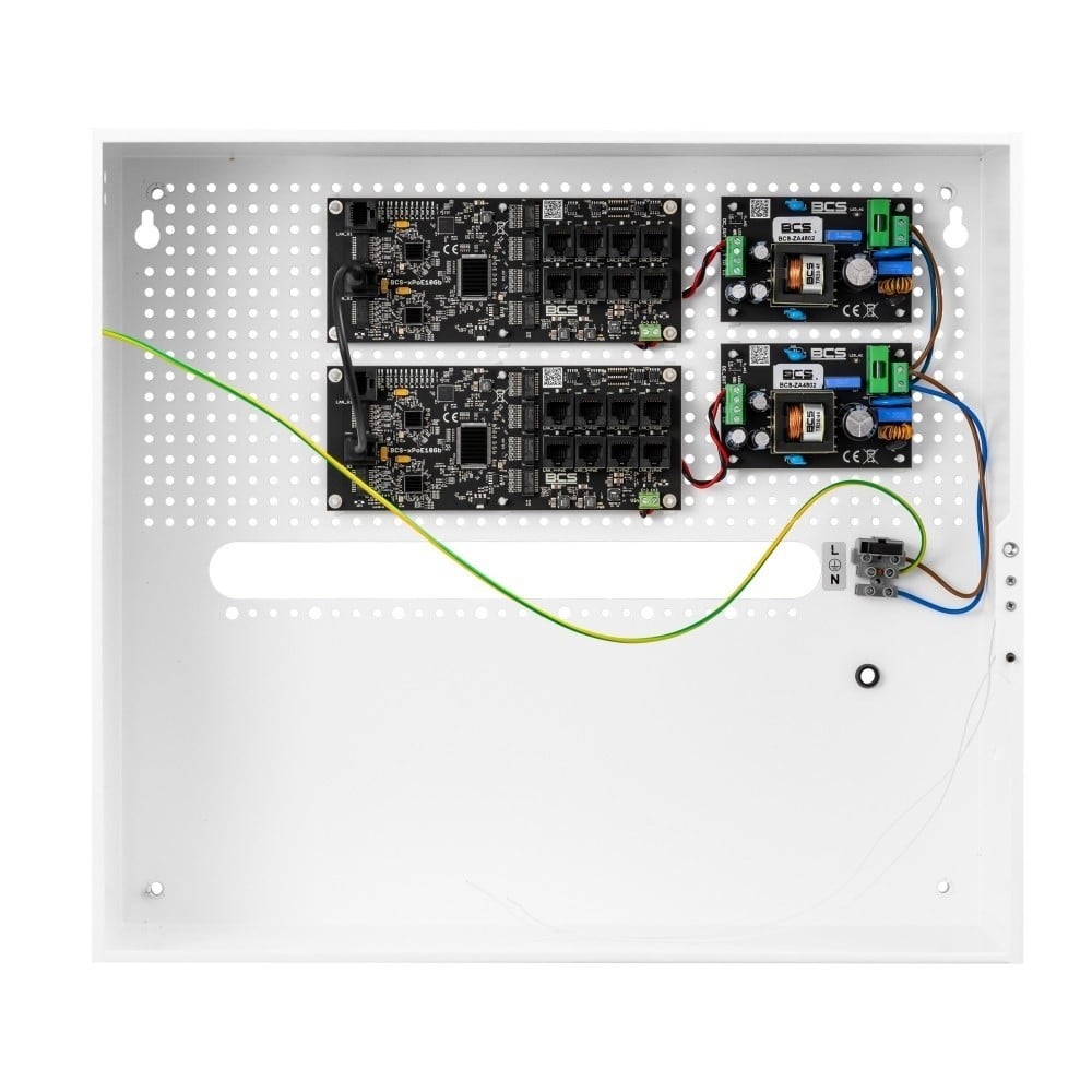 BCS BCS-IP16Gb/E-S Ensemble d'alimentation PoE pour caméras IP jusqu'a 16 récepteurs dans un boîtier intérieur