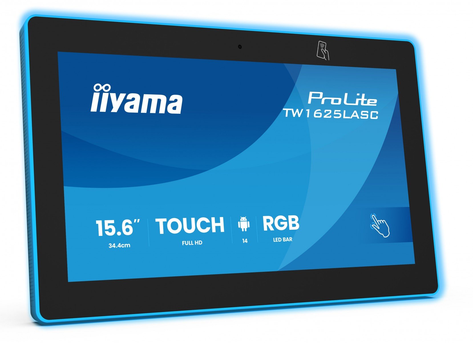 "iiyama TW1625LASC-B3PNR 15,6"" RGB LED-Lightbar Panel-PC avec Android 14+GMS SOC Octa-core RK3576 4 Go de mémoire 32 Go"
