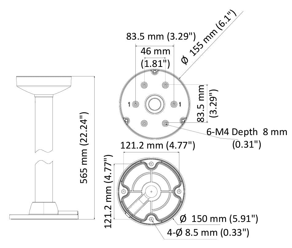 Hikvision DS-1471ZJ-155 Pendant Mount