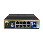 BCS BCS-B-ISP08G-2SFP Commutateur PoE industriel 8 ports sur rail DIN 1Gbps
