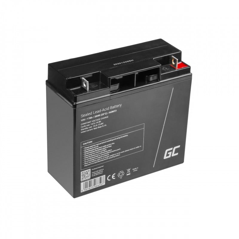 Green Cell AGM Battery Lead Acid VRLA 12V 17Ah for motor boats and electric - Battery - 17.000 mAh