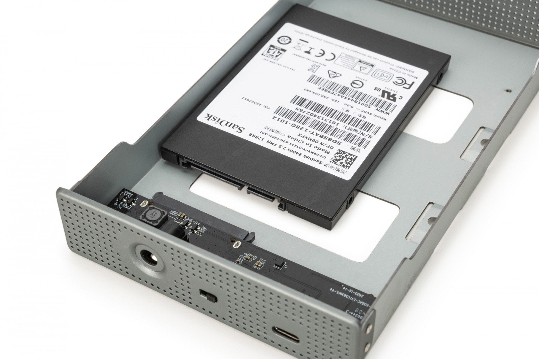 "Boîtier USB 3.0 pour SSD/HDD SATA III 3,5"" max. 16 To avec alimentation, en aluminium"
