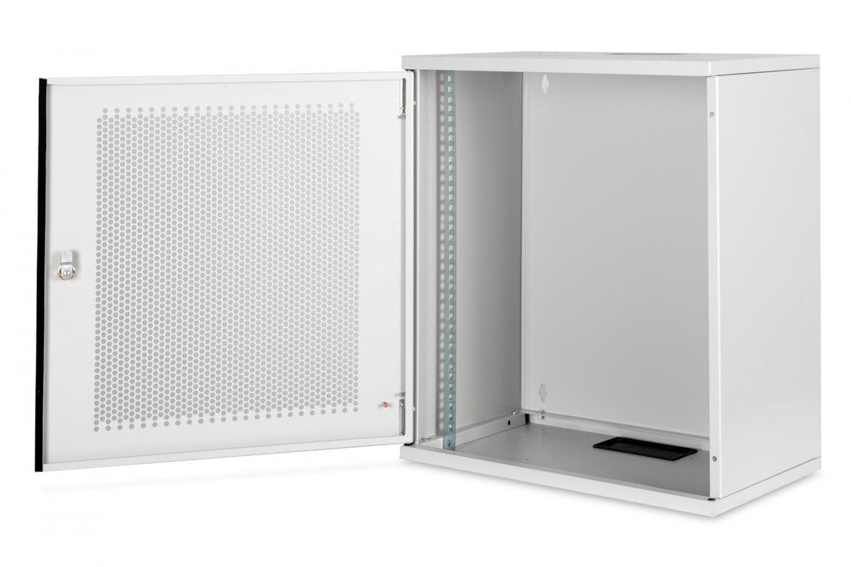 "Armoire réseau suspendue 19"" 12U rack 540x400, portes perforées, gris, non divisée, non assemblée, 60kg 595x540x400 mm, porte avant perforée, gris"
