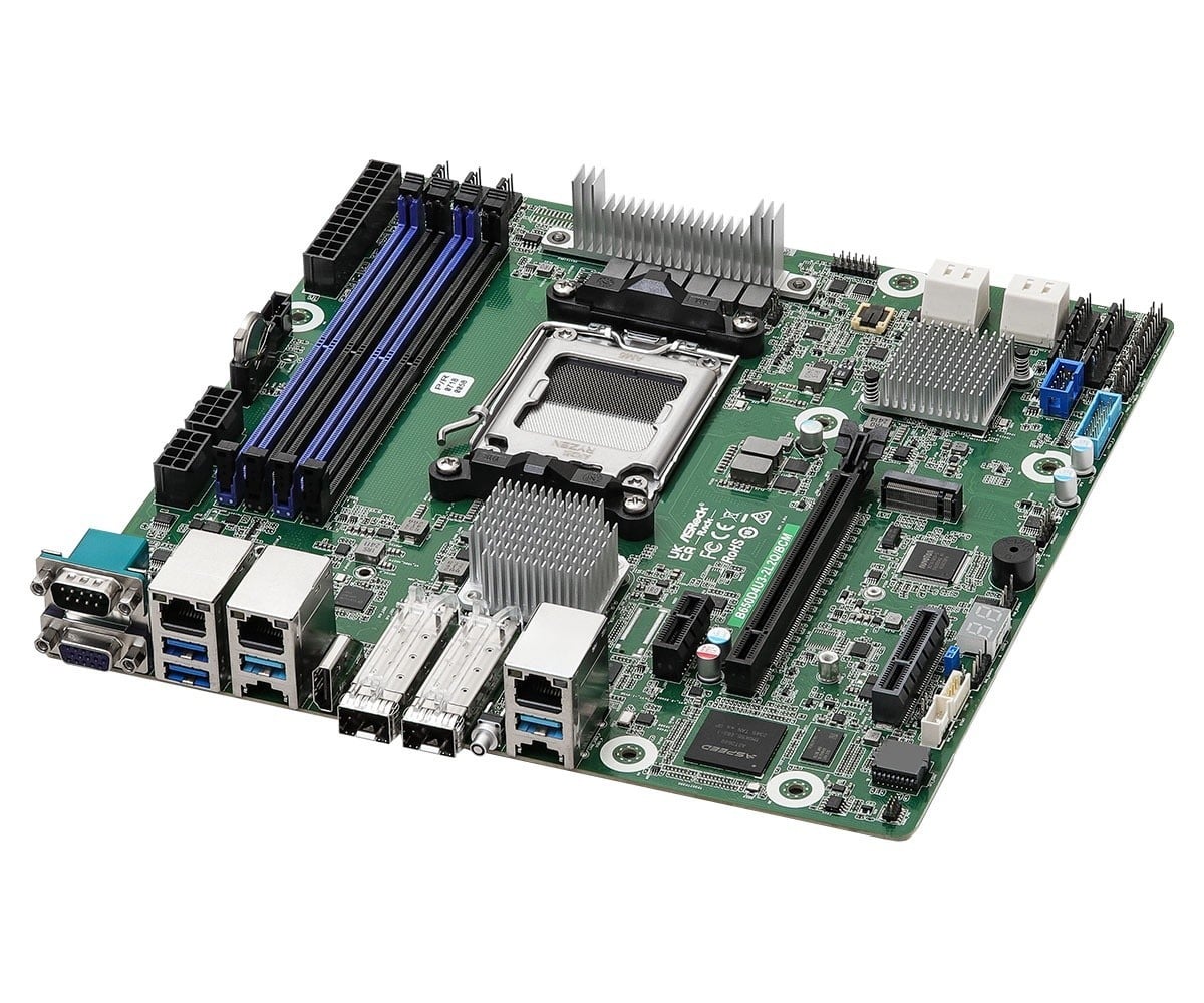 ASRock B650D4U3-2L2Q/BCM, 1xSKT LGA 1718, AMD Ryzen 9000, B650E, SATA, 1xM.2, 2x25GbE, 2xGbE, IPMI
