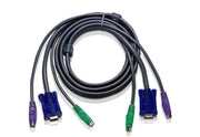 ATEN 10ft PS/2 - 3 m - PS/2 - PS/2 - VGA - Noir - 2 x 6 pin mini-DIN M - 1 x HDB-15 M