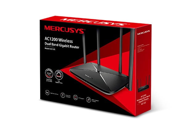 Mercusys AC12G routeur sans fil Gigabit Ethernet Bi-bande (2,4 GHz / 5 GHz) Noir