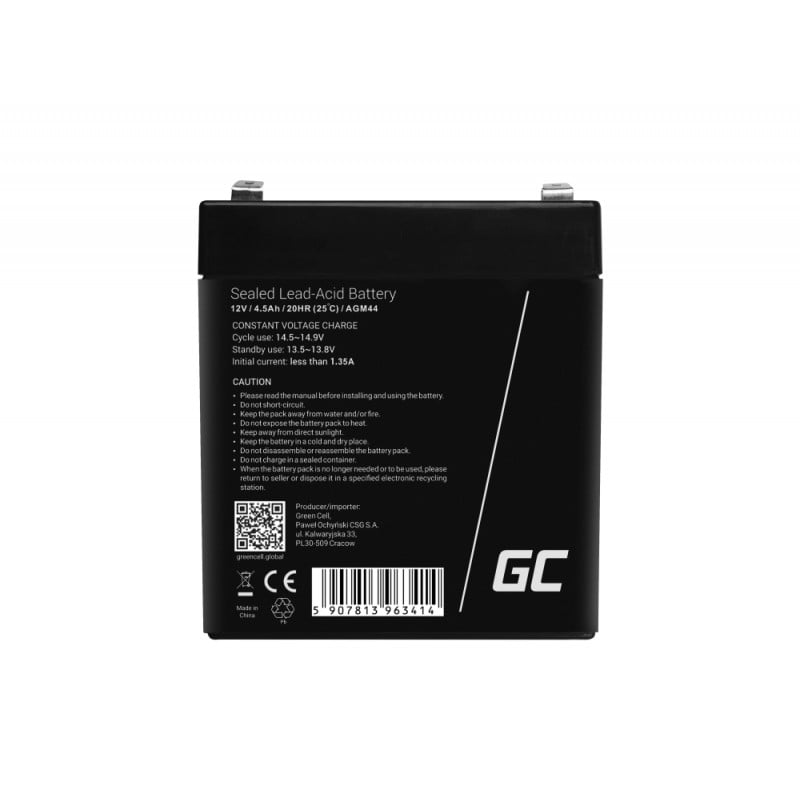 Green Cell AGM Battery 12V 4.5Ah - Battery - Mini (AAAA)