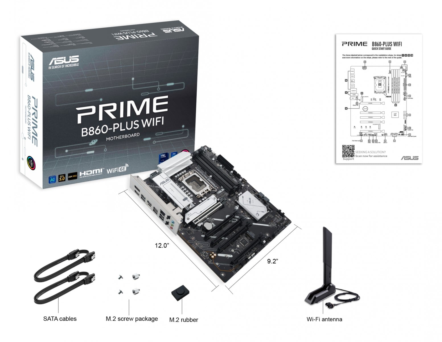 ASUS PRIME B860-PLUS WIFI LGA1851 DDR5 ATX MB 1xHDMI 1xDP 2xM.2 4xSATA