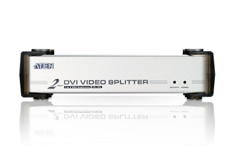 Séparateur DVI/audio 2 ports - DVI - 2x DVI-I - 1920 x 1200 pixels - Noir - Argent - Métal - Full HD