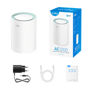 Cudy M1300 1-PACK systeme Wi-Fi maillé Bi-bande (2,4 GHz / 5 GHz) Wi-Fi 5 (802.11ac) Blanc 2 Interne
