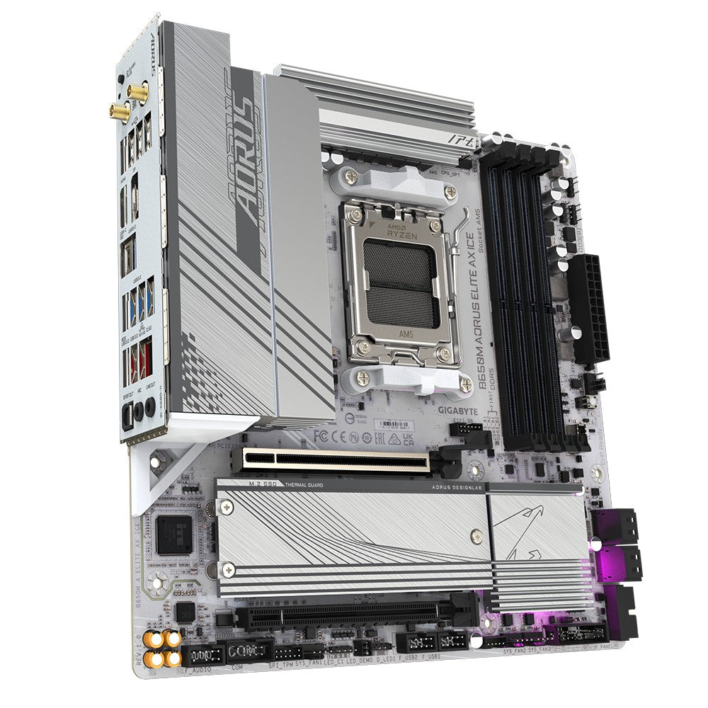 GIGABYTE B650M AORUS ELITE AX ICE carte mere AMD B650 Emplacement AM5 micro ATX