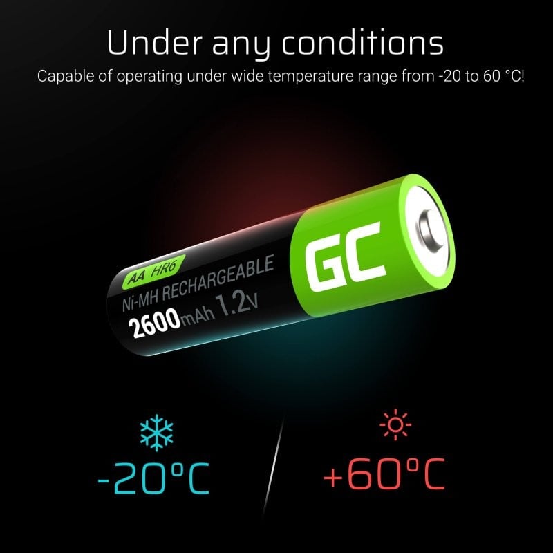 Green Cell GR10 Piles rechargeables 16x AA R6 Ni-MH 2600mAh
