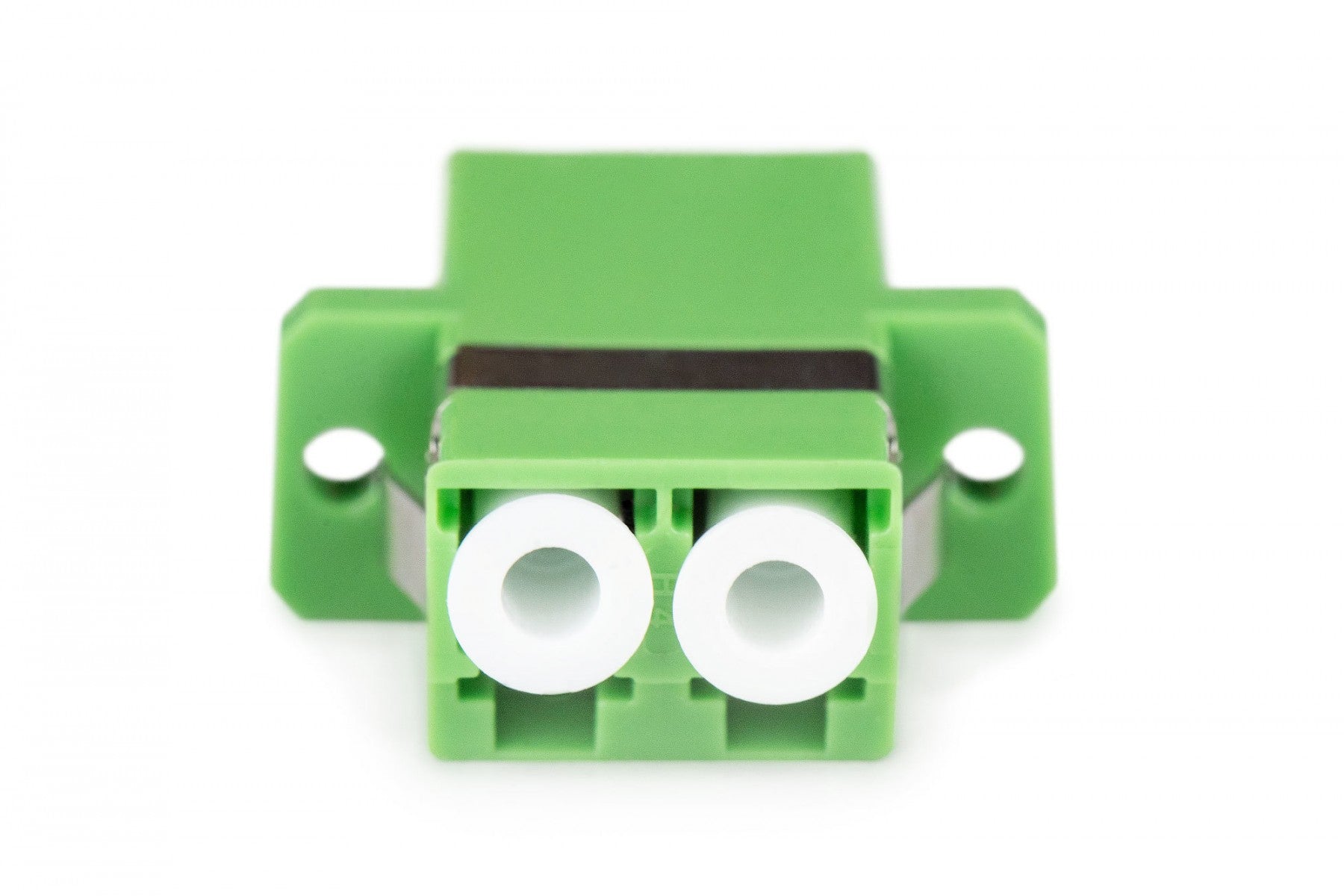 Adaptateur fibre optique LC APC/LC APC duplex, monomode OS2, manchon en céramique, vert