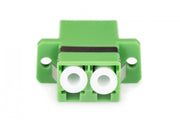 Adaptateur fibre optique LC APC/LC APC duplex, monomode OS2, manchon en céramique, vert