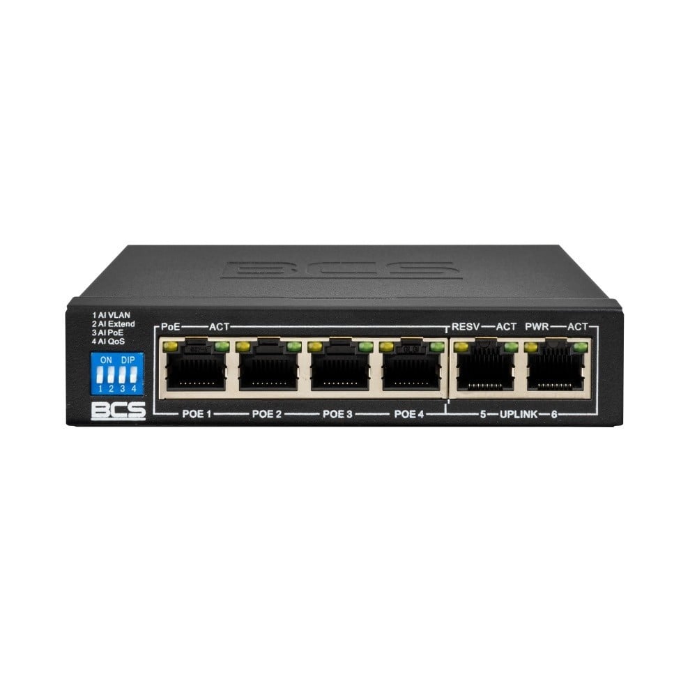 BCS BCS-B-SP0402 Switch PoE 4 ports avec technologie exPoE 60W