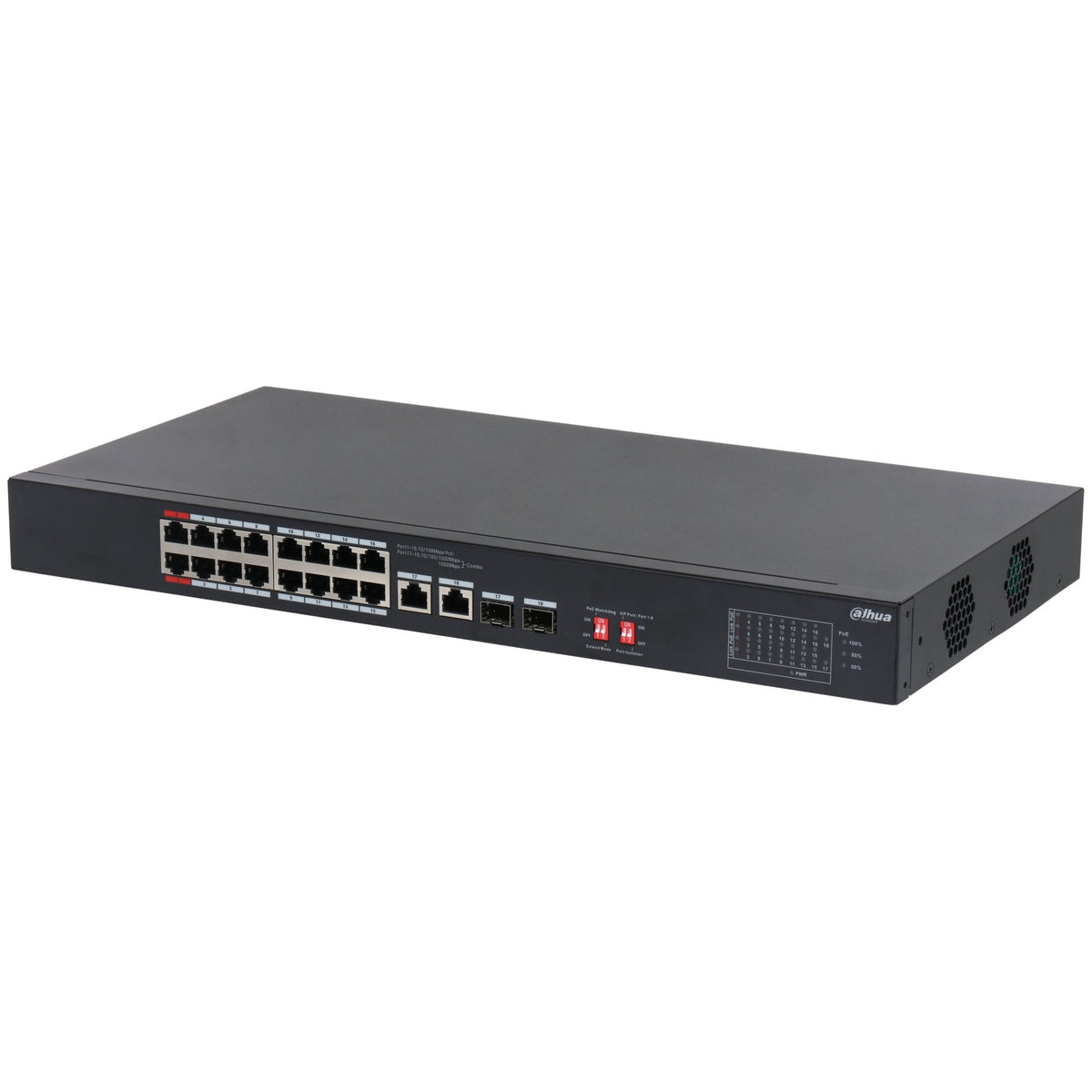 Dahua S3218-16ET-135 Commutateur de bureau non géré 18 ports avec 16 ports PoE