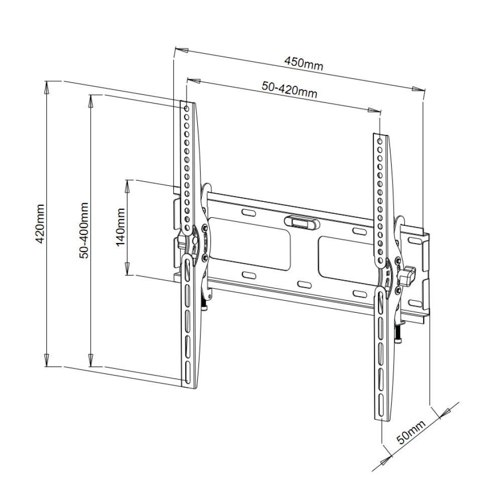 Techly ICA-PLB 131M Support mural pour TV 23-55” LED/LCD 50kg inclinable slim 50mm