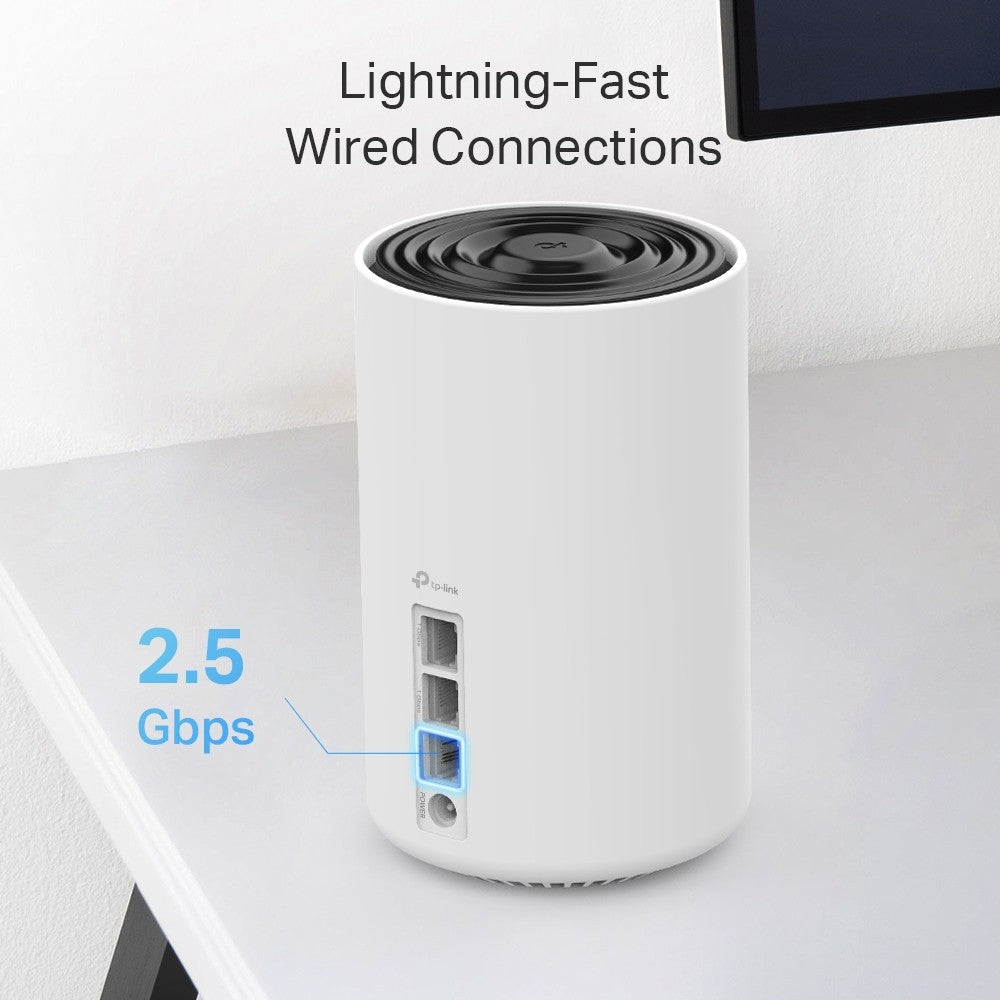 TP-LINK AXE5400 Whole Home Mesh Wi-Fi 6E System Tri-Band 574Mbps at 2.4GHz + 2402Mbps at 5GHz + 2402Mbps at 6GHz