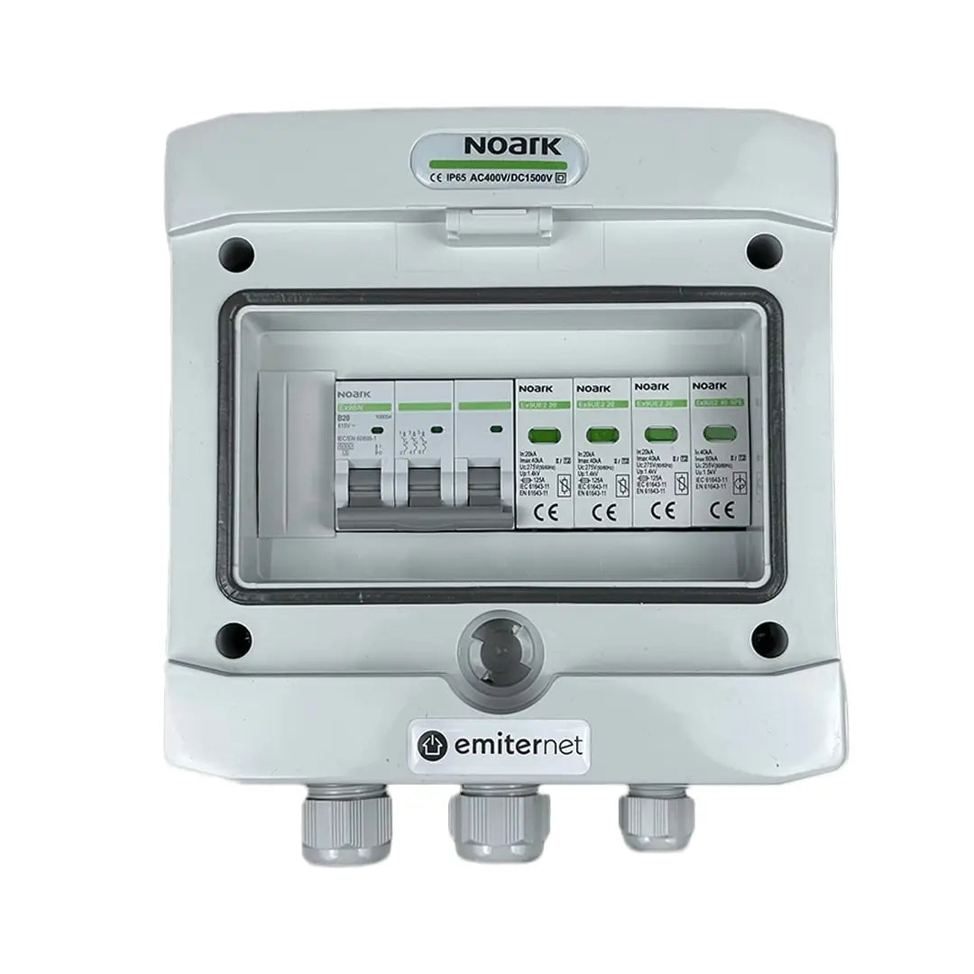 EMITER EM-86N_AC, Tableau de distribution AC, IP65, SPD AC Noark type 2, disjoncteur de surcharge 20A 3-F