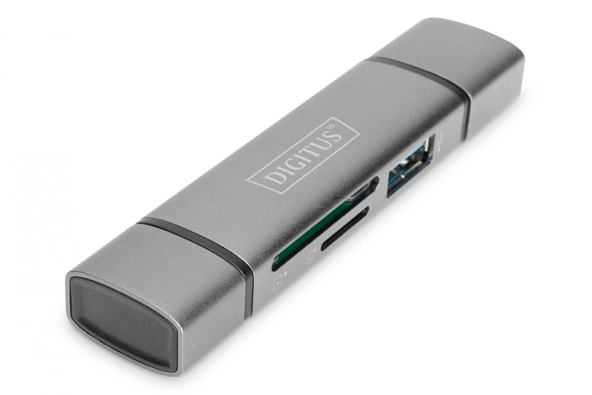Digitus DA-70886 lecteur de carte mémoire USB 3.2 Gen 1 (3.1 Gen 1) Type-A/Type-C Aluminium