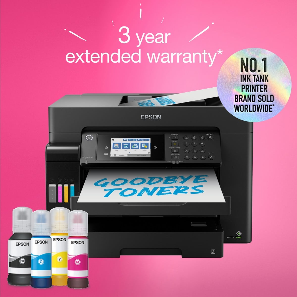 EPSON EcoTank ET-16655 MFP colour inkjet ITS A3 25ppm Print 550sheets USB LAN Wi-Fi Black