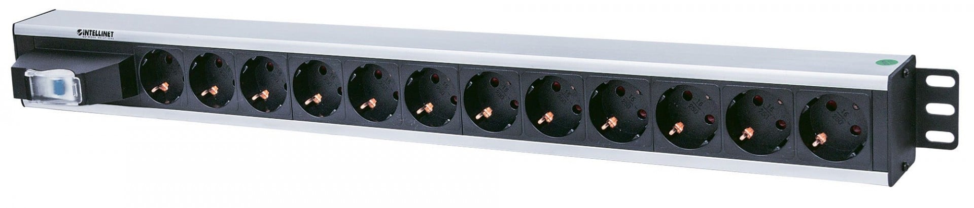 Intellinet 711449 unité de distribution d'énergie 12 sortie(s) CA Noir, Gris