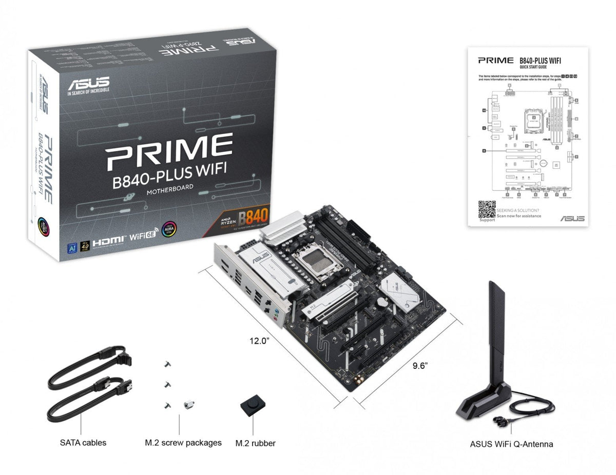 ASUS PRIME B840-PLUS WIFI AM5 DDR5 ATX MB 1xHDMI 1xDP 3xM.2 4xSATA