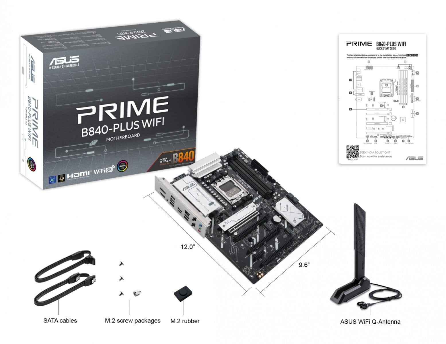 ASUS PRIME B840-PLUS WIFI AM5 DDR5 ATX MB 1xHDMI 1xDP 3xM.2 4xSATA