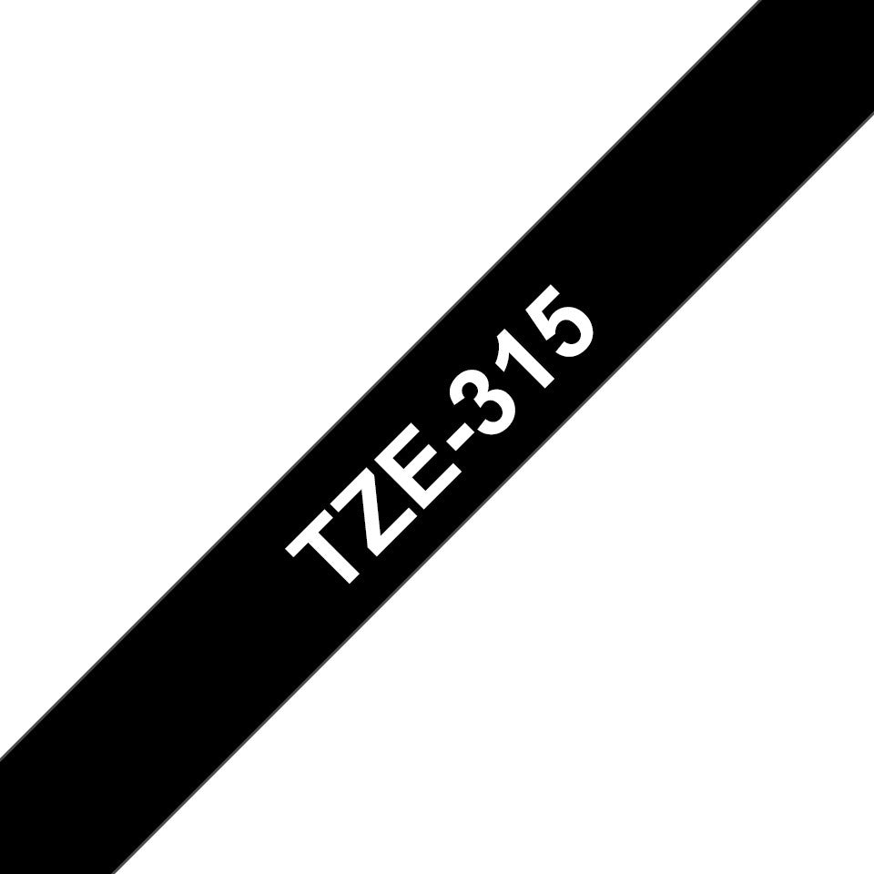 BROTHER P-TOUCH TZE-315 blanc sur noir  6mm