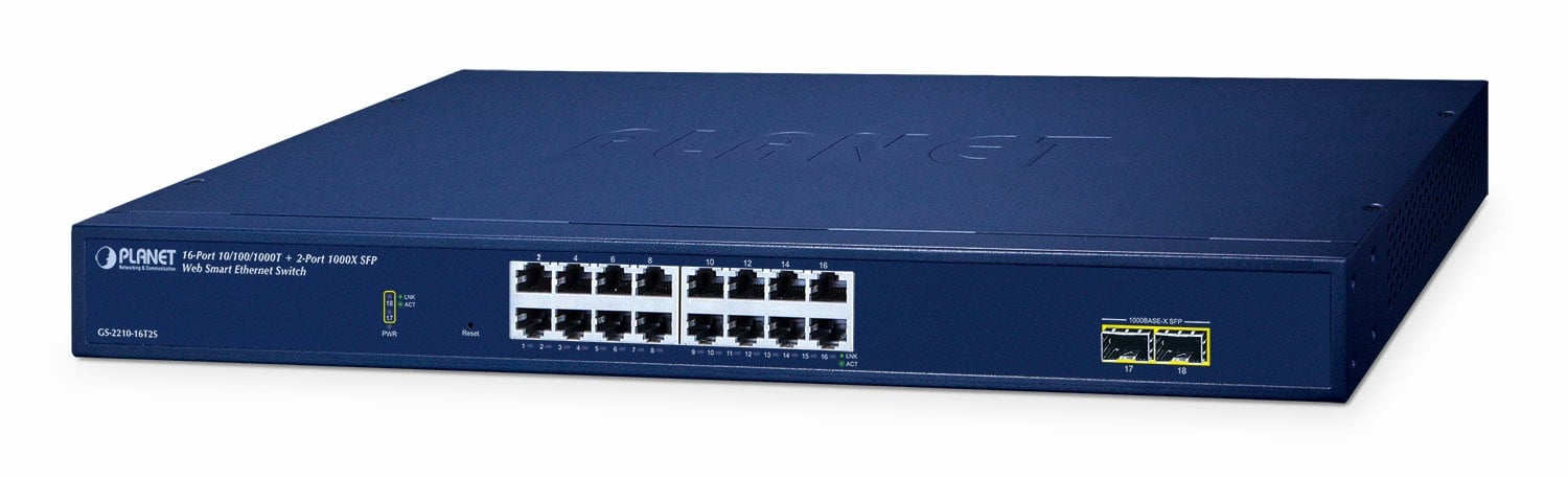 Planet GS-2210-16T2S Switch Smart 16xGE 2xSFP