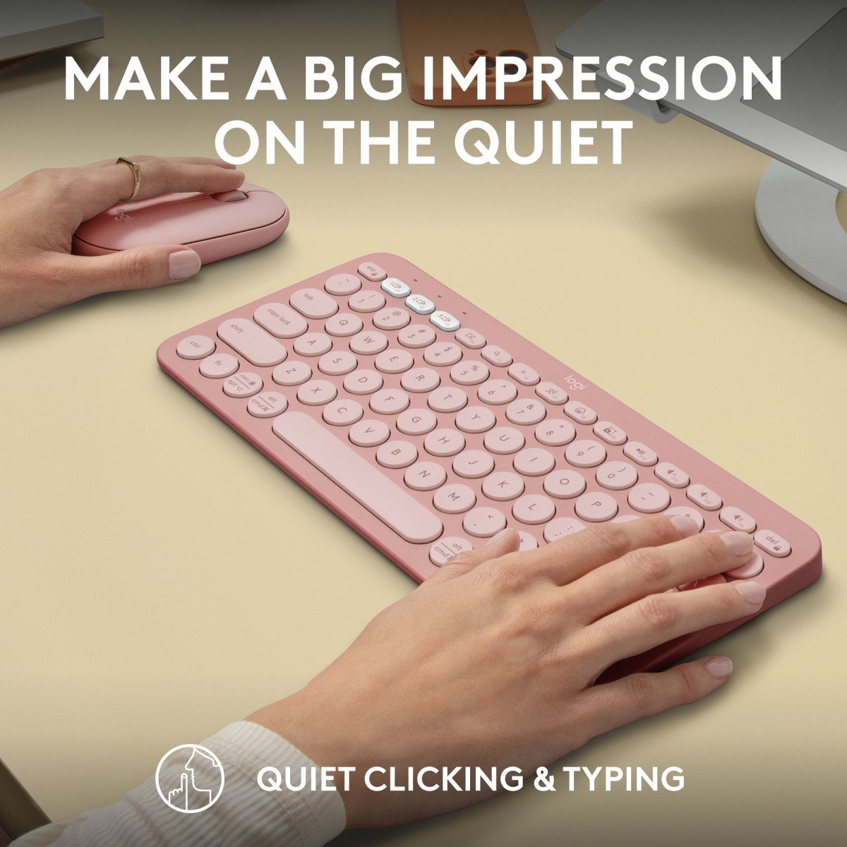 Logitech Pebble 2 Combo clavier Souris incluse Universel RF sans fil + Bluetooth QWERTY US International Rose