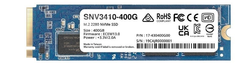 SYNOLOGY SNV3410 400Go M.2 NVMe SSD PCIe 3.0 x4 3000Mo/s read 750Mo/s write