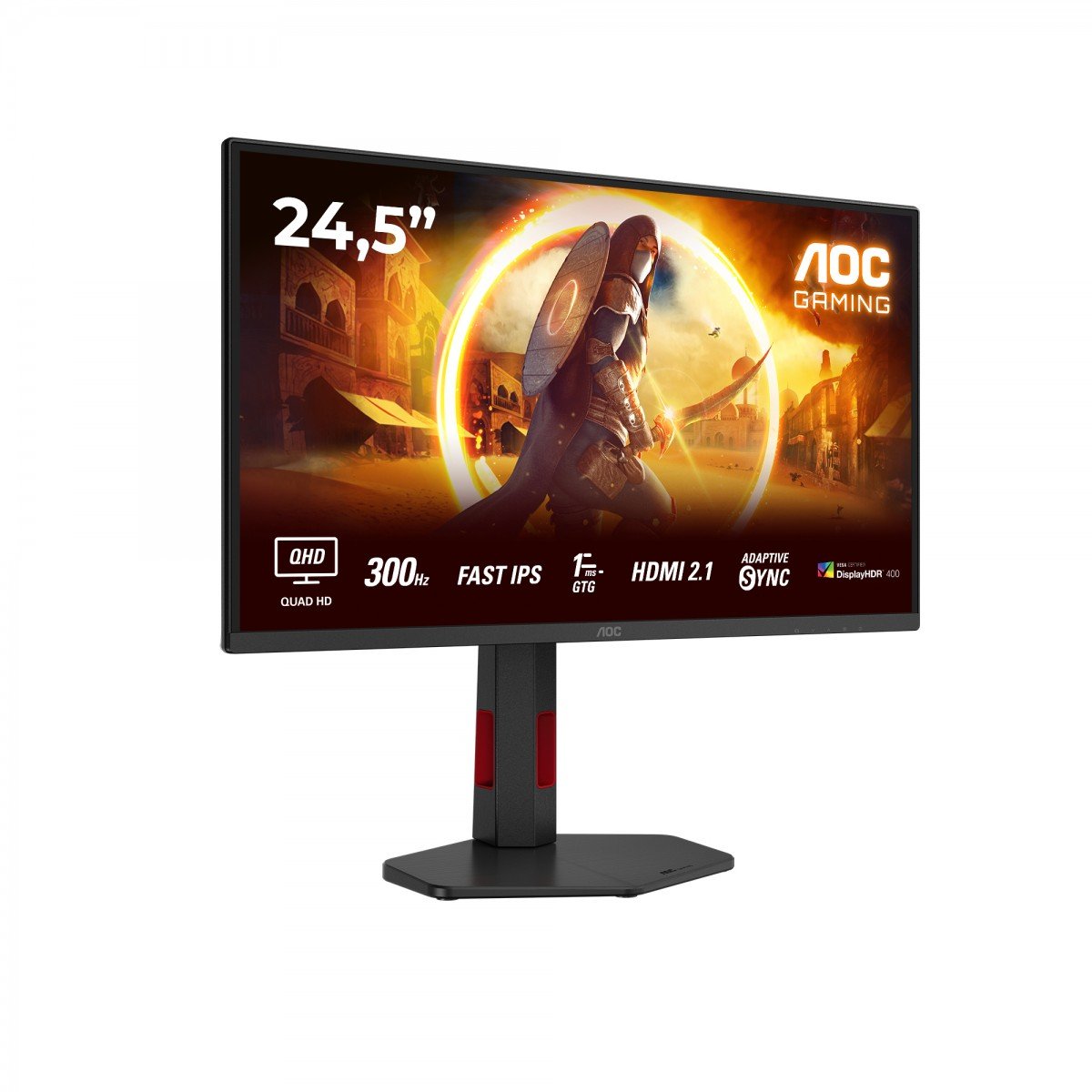 AOC Q25G4SR 24.5p QHD Fast IPS 300Hz 0.03ms 400cd/m2 HDMI2.1 DP Speakers Height
