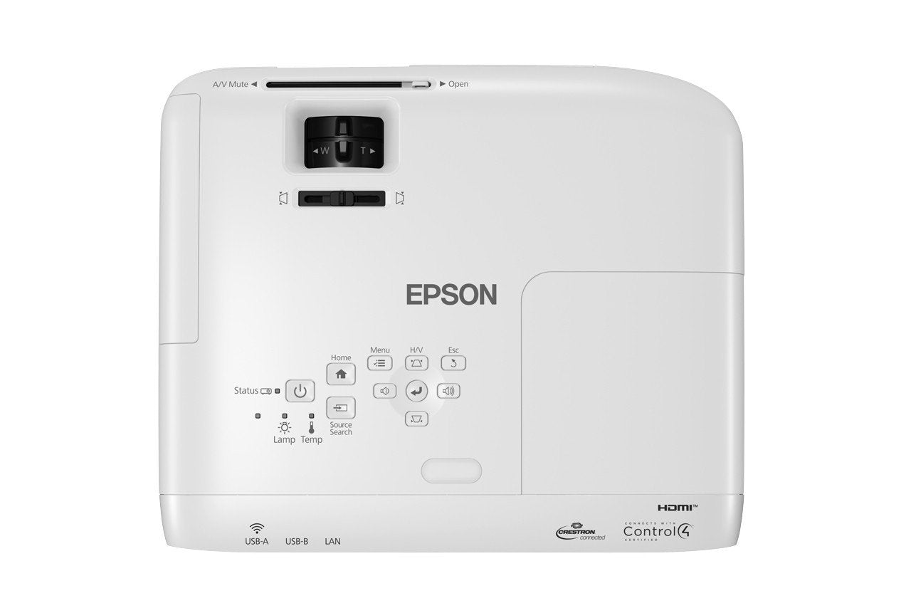 EPSON EB-W49 Projecteur 3LCD, WXGA , 3800 lm, 16 000 : 1, 1,30 – 1,56:1, VGA x2, HDMI x2 , RJ45, Wifi avec ELPAP11