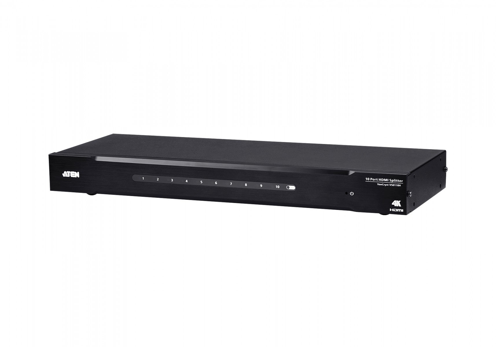 Répartiteur HDMI 4K a 10 ports - HDMI - 10x HDMI - 4096 x 2160 pixels - Noir - Métal - 4K Ultra HD