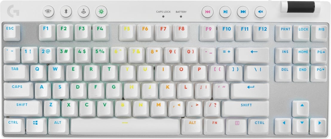 Logitech G PRO X TKL clavier Gaming RF sans fil + Bluetooth QWERTY US International Blanc