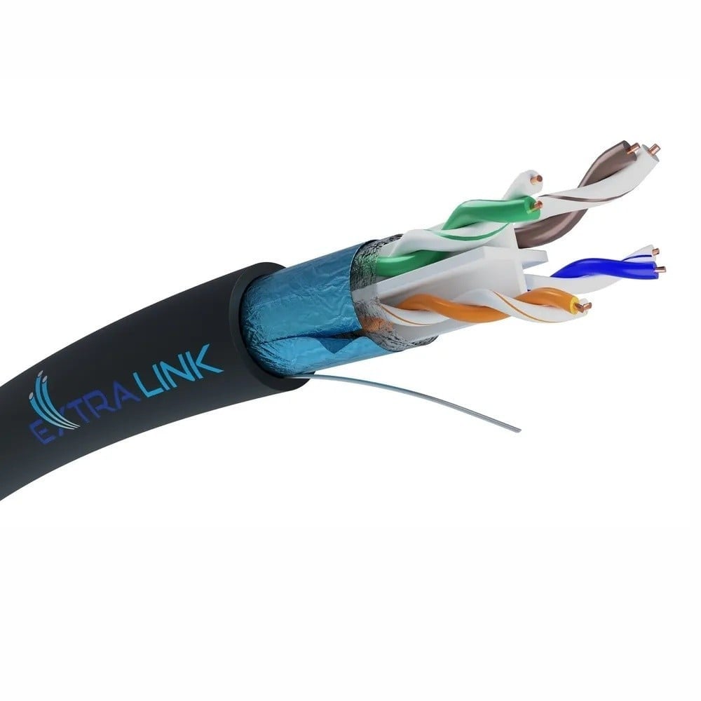 Extralink CAT6 FTP (F/UTP) V2 Externe | Câble réseau en paire torsadée | 25M