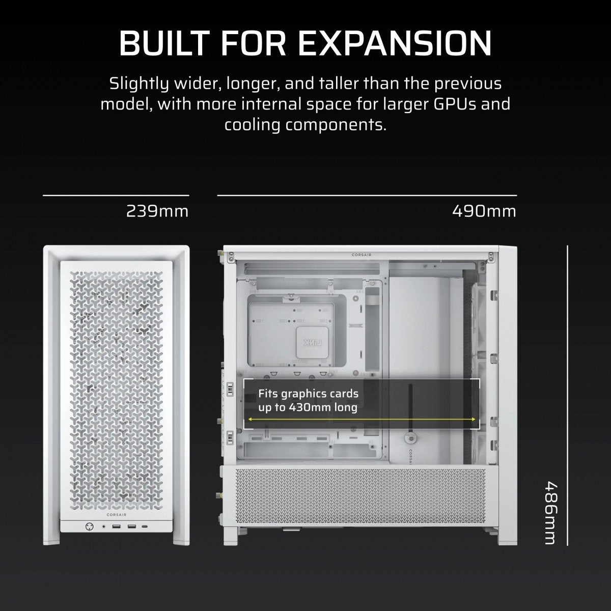 Corsair FRAME 4000D RS Midi Tower Blanc