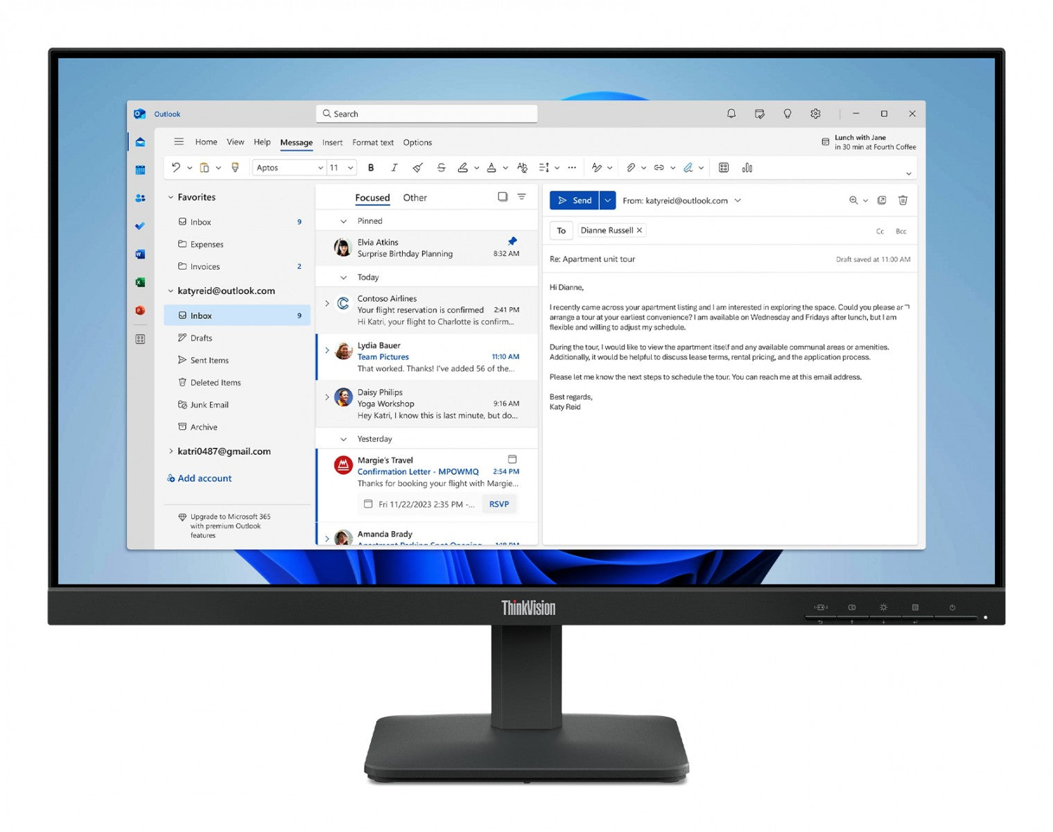 LENOVO ThinkVision S24-4e 23.8inch IPS WLED QHD 250cd/m2 4ms HDMI VGA