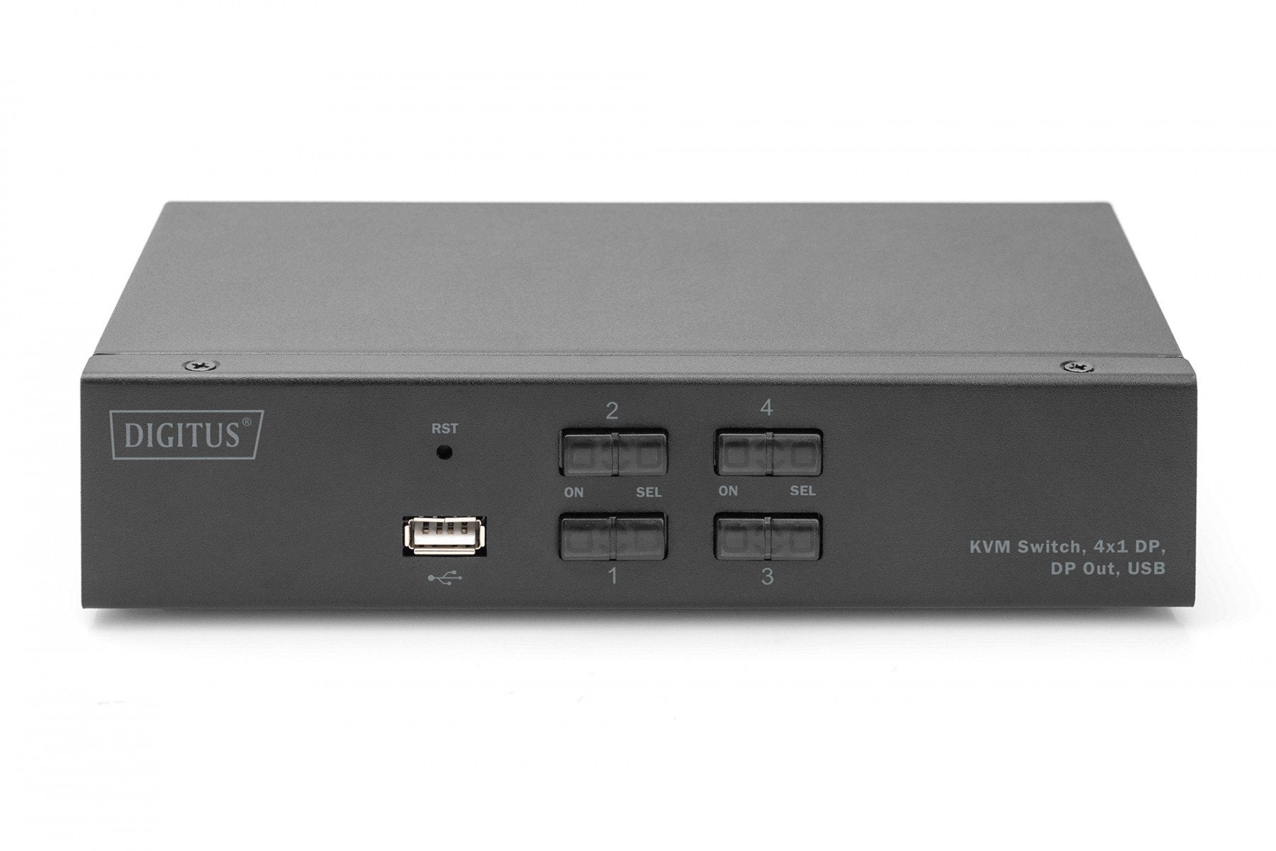 Commutateur KVM 4 ports, 4K 60Hz, 4xDP IN, 1xDP OUT, 2xUSB A, 2x Audio IN&OUT