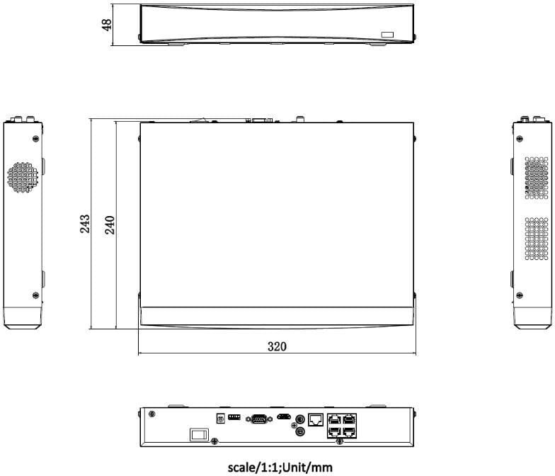 Hikvision DS-7604NXI-K1/4P(D)/Alarm4+1 NVR 4 canaux 1U 4 PoE AcuSense K VPro