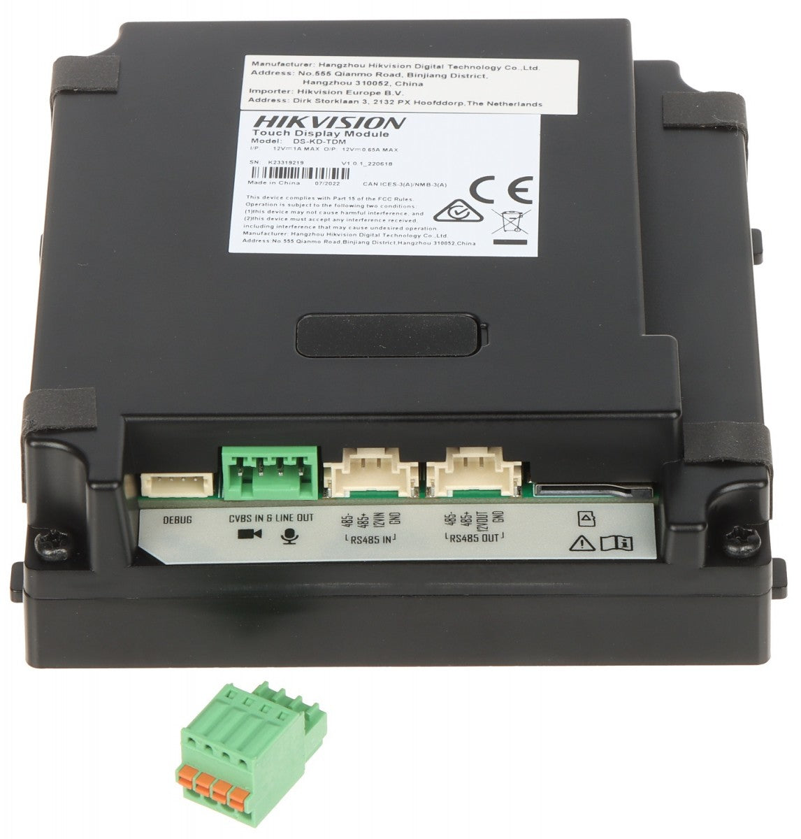 Hikvision DS-KD-TDM Module d'affichage tactile avec lecteur de carte M1