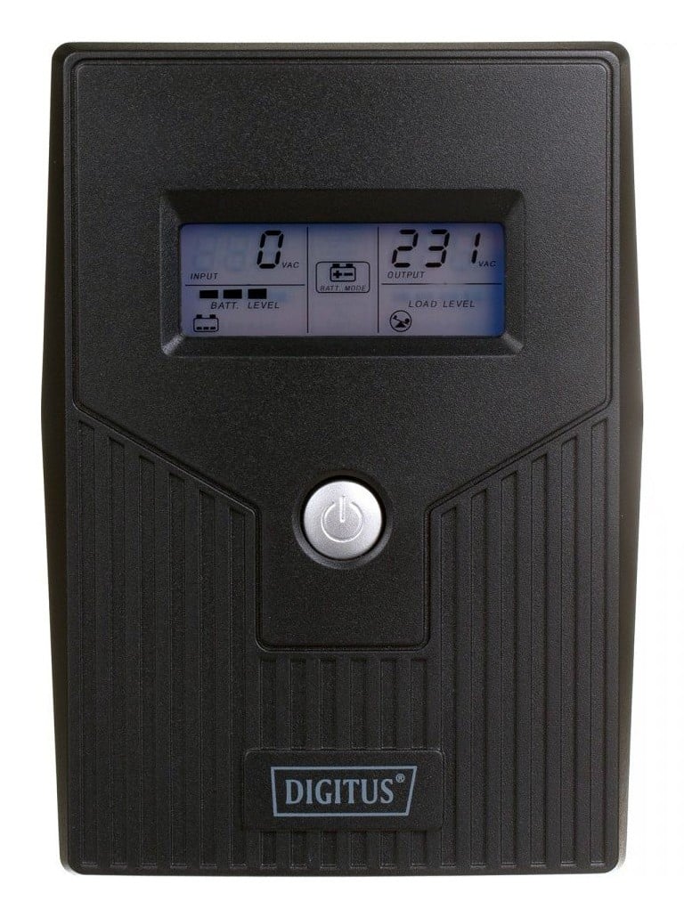 Digitus DN-170064-LCD alimentation d'énergie non interruptible Interactivité de ligne 0,8 kVA 480 W 2 sortie(s) CA